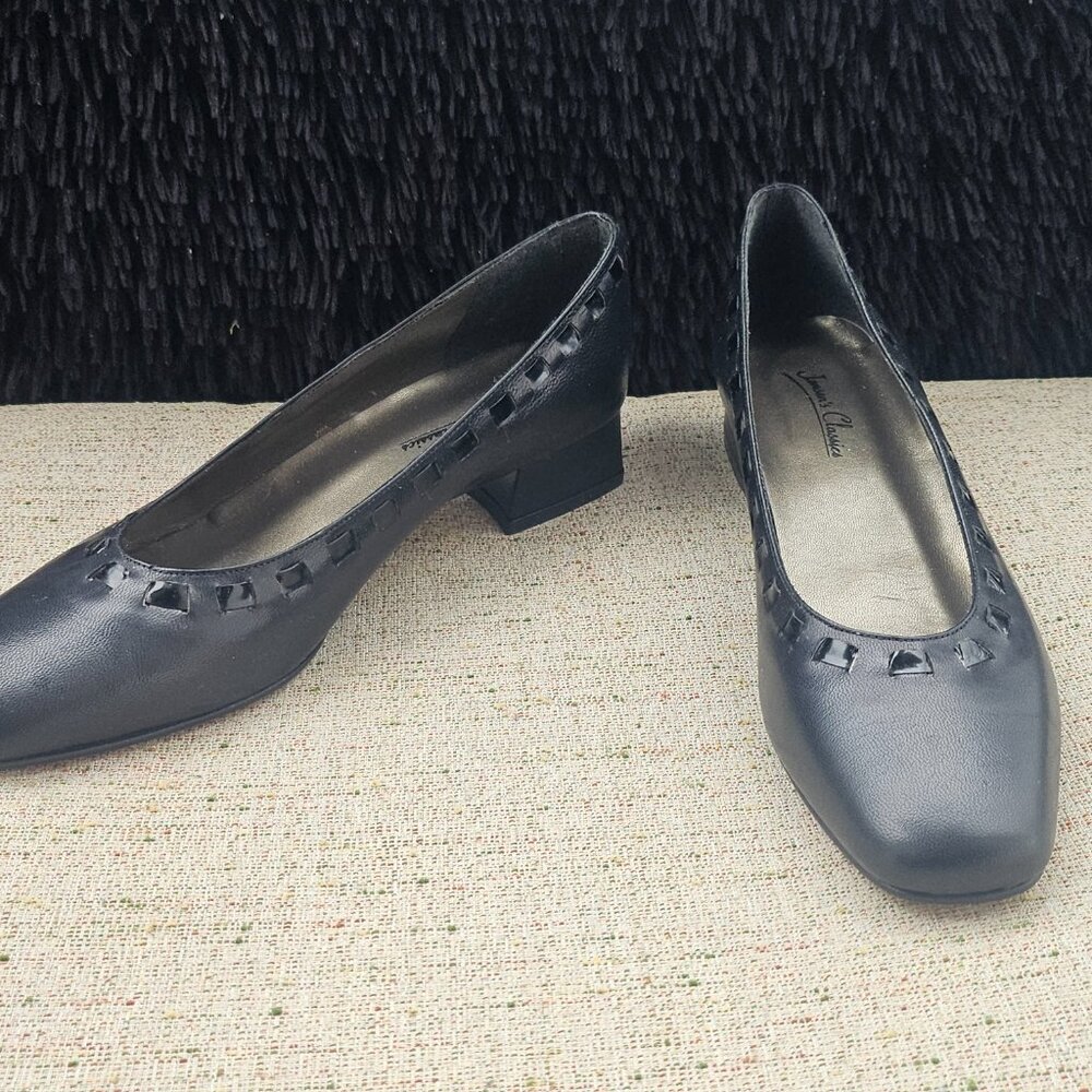 Jensen's Classic Women Shoes Black Leather Upper Pump Shoes Size 7 - Picture 4 of 13